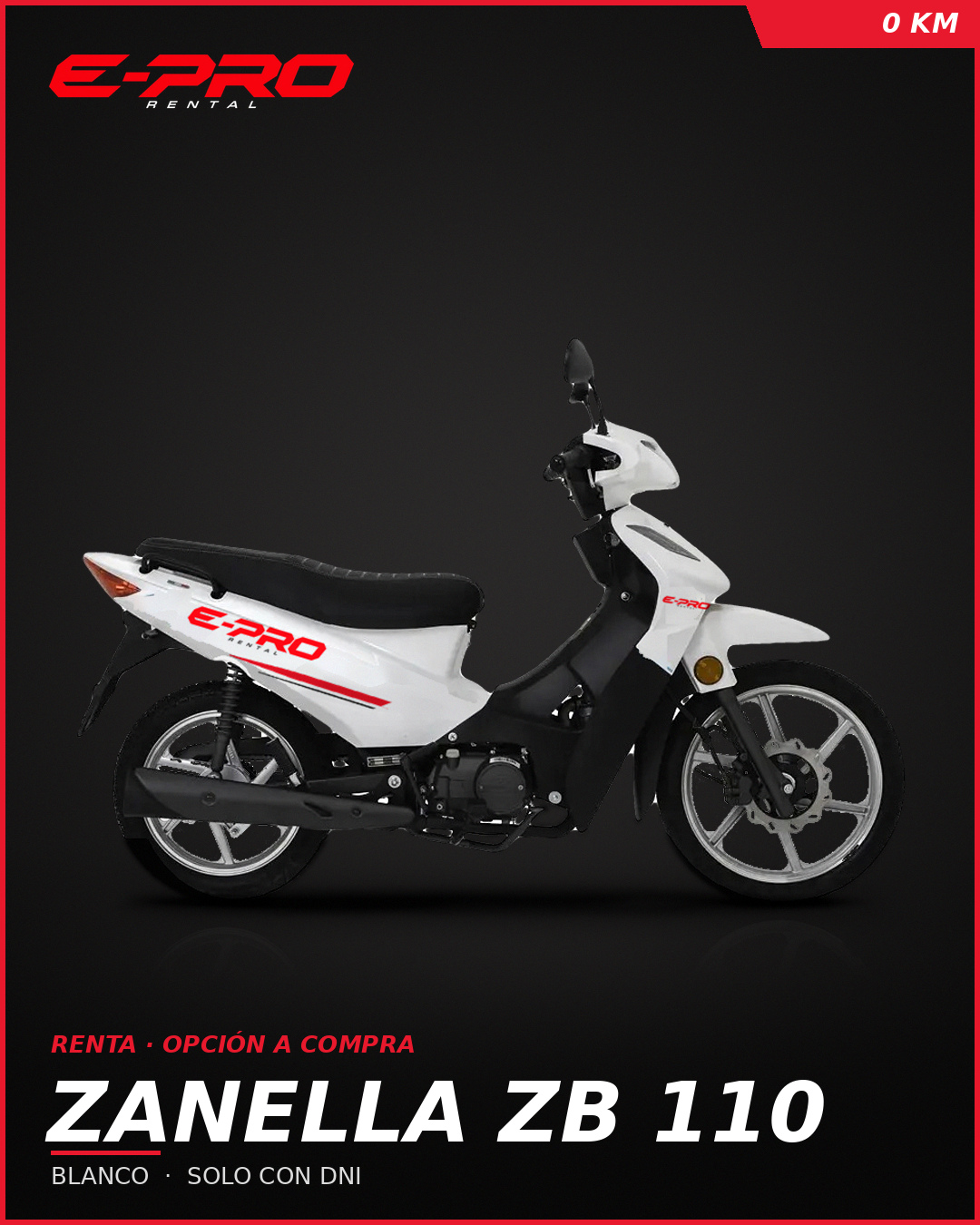 Zanella ZB 110 con logo E-PRO Rental