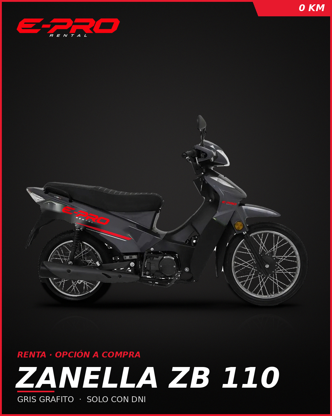 Zanella ZB 110 con logo E-PRO Rental